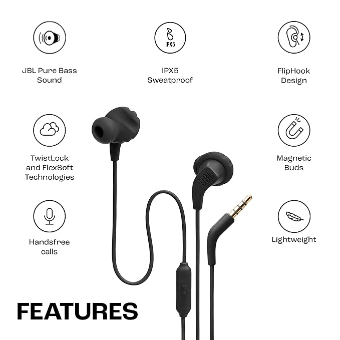 JBL Endurance Run 2 (Sports in Ear Wired Earphones)